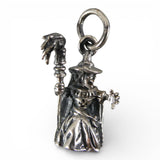 Sterling Silver Oz Wicked Witch w/ Broom Charm for Bracelet Vintage