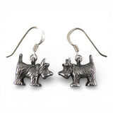 Sterling Silver Scottie Dog Earrings Oz Drop Dangle Earrings Toto Vintage
