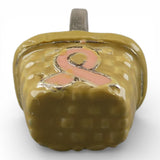 Sterling Silver Enamel & Pink Ribbon Basket Charm Breast Cancer Awareness