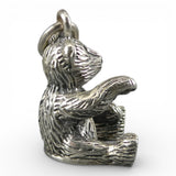 Sterling Silver Teddy Bear Charm for Bracelet One Arm Up Small Pendant