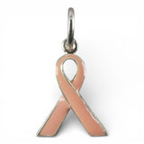 Sterling Silver & Enamel Pink Ribbon Breast Cancer Awareness Charm for Bracelet