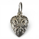 Fleur-de-lis Heart Charm