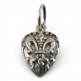 Fleur-de-lis Heart Charm