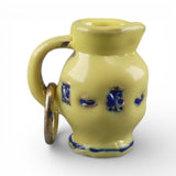 Sterling Silver & Yellow Blue Enamel Pottery Pitcher Charm for Bracelet
