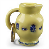 Sterling Silver & Yellow Blue Enamel Pottery Pitcher Charm for Bracelet