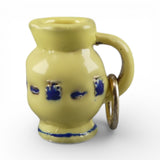 Sterling Silver & Yellow Blue Enamel Pottery Pitcher Charm for Bracelet