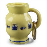 Sterling Silver & Yellow Blue Enamel Pottery Pitcher Charm for Bracelet
