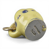 Sterling Silver & Yellow Blue Enamel Pottery Pitcher Charm for Bracelet