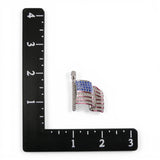 Swarovski Crystal American Flag Pin Brooch Patriotic USA Vintage Red Blue