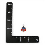 Sterling Silver LETS ROLL Charm for Bracelet  Red Blue Enamel USA Pendant Shield