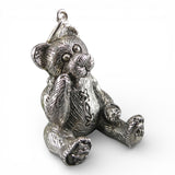 Large Sterling Silver Teddy Bear Pendant for Necklace Brown County Silver