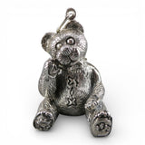 Large Sterling Silver Teddy Bear Pendant for Necklace Brown County Silver