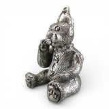 Large Sterling Silver Teddy Bear Pendant for Necklace Brown County Silver