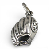 Sterling Silver Baseball Mitt Glove Ball Charm for Bracelet Small Pendant