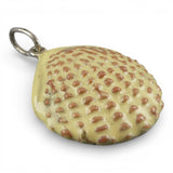 Sterling Silver & Hand-Enameled Scallop Shell Pendant, Beach Jewelry