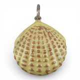Sterling Silver & Hand-Enameled Scallop Shell Pendant, Beach Jewelry