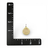 Sterling Silver & Hand-Enameled Scallop Shell Pendant, Beach Jewelry
