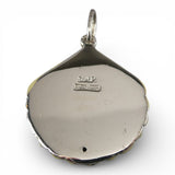 Sterling Silver & Hand-Enameled Scallop Shell Pendant, Beach Jewelry