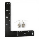 Sterling Silver Bird on Birdhouse Dangle Drop Earrings Brown County Silver