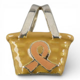 Sterling Silver & Enamel PINK RIBBON Breast Cancer Awareness Pendant Charm