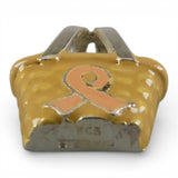 Sterling Silver & Enamel PINK RIBBON Breast Cancer Awareness Pendant Charm