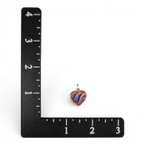 Sterling Silver & Enamel God Bless America Heart Charm USA Red Blue Patriotic