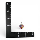 Sterling Silver & Enamel Veterans Memorial Heart Charm Yellow Ribbon