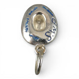 Sterling Silver & Enamel Cowboy Hat Charm Red Blue Stars Stripes Flag Patriotic