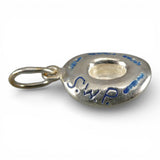 Sterling Silver & Enamel Cowboy Hat Charm Red Blue Stars Stripes Flag Patriotic