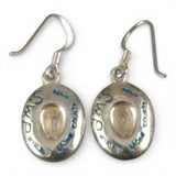 Sterling Silver & Enamel Cowboy Hat Earrings Stars Stripes Red Blue Patriotic