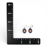 Sterling Silver & Enamel Cowboy Hat Earrings Stars Stripes Red Blue Patriotic