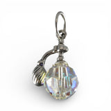 Sterling Silver & Crystal Perfume Atomizer Charm for Bracelet Opalescent