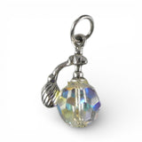 Sterling Silver & Crystal Perfume Atomizer Charm for Bracelet Opalescent
