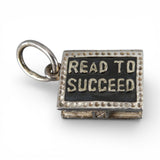 Sterling Silver & Enamel Bookworm Charm Brown County Silver Vintage Book