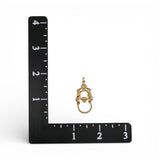 Sterling Silver & Gold Vermeil Victorian Style Charm Holder Necklace Pendant