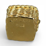 Gold Vermeil Sterling Silver Mini Square Swing Handle Basket Charm for Bracelet