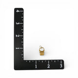 Gold Vermeil Sterling Silver Mini Square Swing Handle Basket Charm for Bracelet