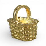 Gold Vermeil on Sterling Silver Mini Holiday Basket Charm for Bracelet BCB