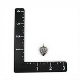 Sterling Silver Heart Charm for Bracelet Scroll Vintage Necklace Pendant New Old