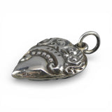 Sterling Silver Heart Charm for Bracelet Scroll Vintage Necklace Pendant New Old