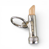 Sterling Silver Pink Enamel Lipstick Charm for Bracelet Vintage New Gift for Her