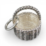 Sterling Silver Easter Basket Charm for Bracelet Daughter Wife Gift Vintage New