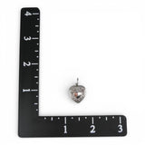 Sterling Silver Puffy Heart Charm for Bracelet Ribbon Bow Pendant Vintage 31