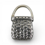 Sterling Silver Mini Keepsake Basket Charm for Bracelet Brown County BCB Vintage