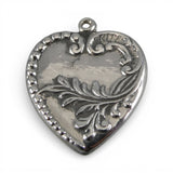 Sterling Silver Acanthus Heart Pendant for Necklace Classic Style Vintage New