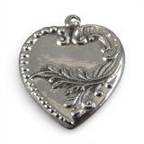 Sterling Silver Acanthus Heart Pendant for Necklace Classic Style Vintage New