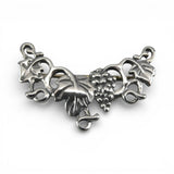 Sterling Silver Grape Vine Charm Holder Pin Triple Hanger Vintage New Shube's
