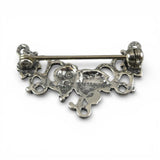 Sterling Silver Grape Vine Charm Holder Pin Triple Hanger Vintage New Shube's
