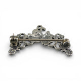 Sterling Silver Grape Vine Charm Holder Pin Triple Hanger Vintage New Shube's