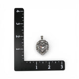 Sterling Silver Lacy Repousse Heart Bracelet Charm Pendant for Necklace Vintage